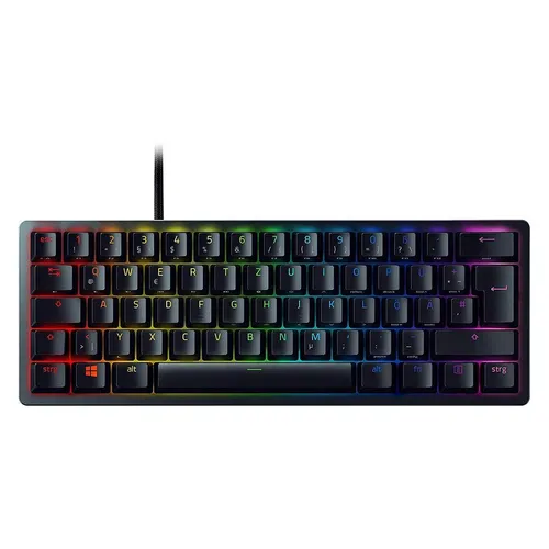 Razer Huntsman Mini (Purple Switch) - Kompakte 60% Gaming Tastatur mit optischen Switches, Doubleshot PBT-Tastenkappen und abnehmbarem USB-C-Kabel für optimales Gaming unterwegs