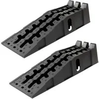 TRUTZHOLM 2x Auffahrrampe mit Überfahrstopper 90x30x21,5cm - Zubehör für Autoanhänger mit 5t Tragkraft, rutschfester Oberfläche und integriertem Überfahrstopper für maximale Sicherheit beim Auffahren.