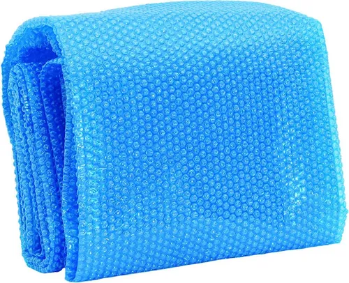 Runde Pool-Abdeckung PE Blau 488 cm - Poolzubehör: Effektive Wärmeisolierung durch PE-Luftkammern, erhöht Wassertemperatur um bis zu 1°C, reduziert Chemikalienbedarf und Wasserverdampfung.