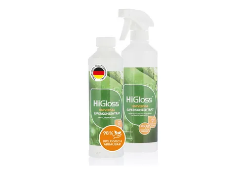 HiGloss Universal Superkonzentrat Set Allzweckreiniger (1-St. 500ml Reiniger, Leerflasche & Zerstäuber Allzweckreiniger für's ganze Haus)