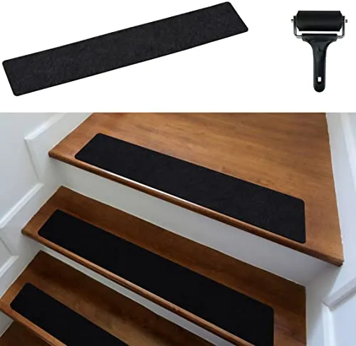 cocofy Treppenstufen Matten 15er Set - Selbstklebend, 60x12 cm, Modernes Design - Die cocofy Treppenstufen Matten bieten Trittschalldämmung und ein angenehmes Laufgefühl. Mit ultrastarker Klebekraft und modernem Design sind sie ideal für jeden Innenbereich. Leichte Montage und hoher Komfort!
