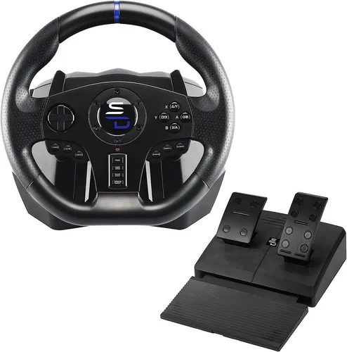 Subsonic Superdrive SV850 Rennlenkrad - Gaming Lenkrad für Xbox und PS4 - Controller für Racing-Spiele, ergonomisches Design mit gepolstertem Griff für ultimativen Komfort und Kontrolle beim Spielen auf Xbox Series X, PS4 und PC.