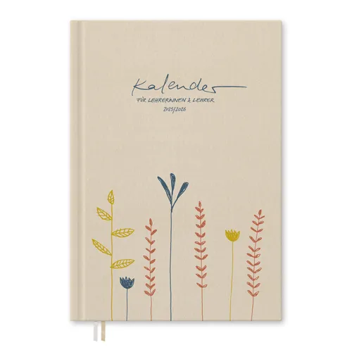 Eine der Guten Verlag Lehrerkalender Lehrerplaner 2025 2026 - A4, creme beige, 1 Doppelseite / Woche, Schuljahr 25/26, 224 S. Hardcover, klimaneutral