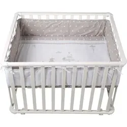 roba® Laufgitter 100 x 75 cm, Indibär inkl. Schutzeinlage & Rollen - Laufgitter für Babys, mit abwaschbarer Liegefläche und praktischen Bremsrollen für mehr Sicherheit und Flexibilität.