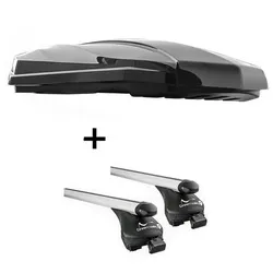 DACHBOX STRIKE440L+Alu Dachträger Quick für für Peugeot RIFTER 3-5 Türer ab 18