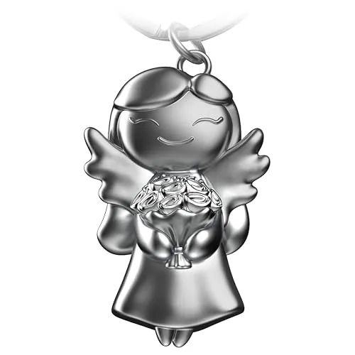 FABACH Schutzengel Schlüsselanhänger Star mit Blumen - Engel Glücksbringer Schlüsselanhänger Liebe - Abschiedsgeschenk Kollegin Schutzengel Glücksbringer - Abschied Geschenk Kollegen