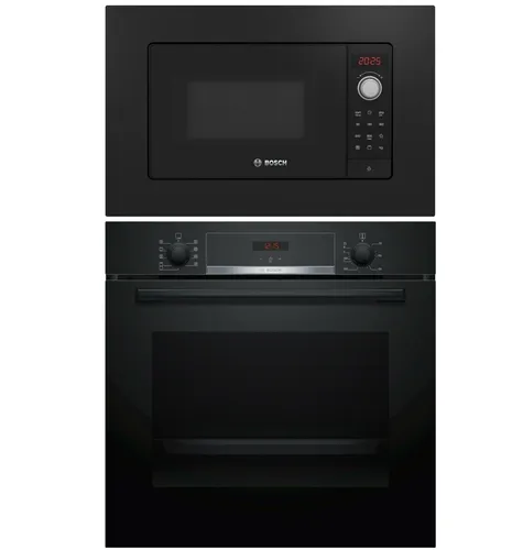 Bosch Einbau Backofen + Mikrowelle Sparset - Autarkes Set mit 71L Backofen und 20L Mikrowelle, ideal für platzsparendes Kochen und Grillen, energieeffizient mit der Klasse A.