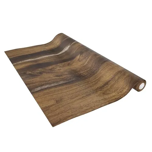 Venilia Möbelfolie selbstklebend, Eiche Rustikal Holzoptik, 45 cm x 2 m, Deco Standard, PVC, langlebig, einfache Entfernung, hitzebeständig, reißfest, 56153