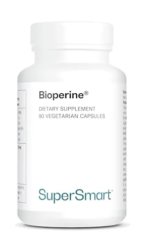 Bioperine - Schwarzer Pfeffer Extrakt 95% Piperin - Vegan - Verdauungsenzyme, unterstützt die Aufnahme von Nährstoffen durch die Kombination mit anderen Nahrungsergänzungsmitteln für eine ausgewogene Ernährung.