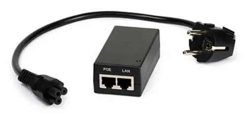 Danitech Netzteil Adapter PoE 230V auf 48V max 0,5A / 500mA 802.3af 24Watt für Router CCTV Kameras Stromversorgung per Netzwerkabel