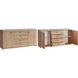 Kommode PROCONTOUR "Sun BESTSELLER", braun (Eichefarbe) - Kommode in Eichefarbe mit variabel verstellbaren Einlegeböden, ideal für individuellen Stauraum. Maße: B:150cm H:74cm T:35cm, perfekt für jeden Wohnraum.