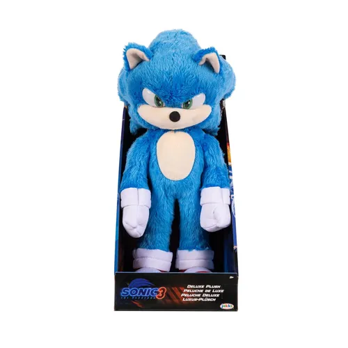 Jakks Pacific Sonic Deluxe 3 Teddy 23 Cm Blau - Kuscheltiere - Offiziell lizensiertes, 23 cm großes Sonic Plüschtier, weich, strapazierfähig und ideal zum Kuscheln für Fans ab 3 Jahren.