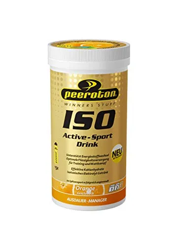 Peeroton ISO Active Isotonisches Elektrolyt Getränkepulver Orange - 5 Elektrolyte, hochwertige Kohlenhydrate (Maltodextrin), Isomaltulose, Vitamin C B Komplex, 300 g (1er Pack)