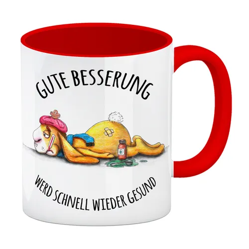 Gute Besserung, werd schnell wieder gesund Kaffeebecher Henkel und