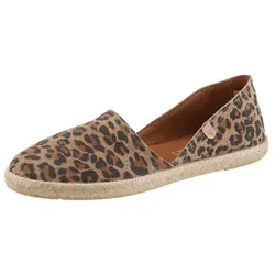 VERBENAS Espadrille Strandschuh im trendigen Animal-Look - Halbschuhe, stylischer Sommerschuh aus Veloursleder mit gepolsterter Innensohle für hohen Tragekomfort, ideal für Strand und Freizeit.