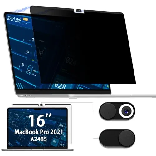 Magnetischer Blickschutzfilter für MacBook Pro 16 Zoll 2021-2024 (M1, M2, M3, M4), Abnehmbar Blaulicht Mac Laptop Privacy Screen Blickschutzfolie Sichtschutz Sichtschutzfilter Sichtschutzfolie