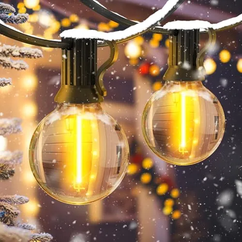 JEYMORKEY LED Lichterkette Außen Strom - 45M Outdoor Lichterketten Glühbirnen Wetterfest Warmweiß Retro Lights Aussen für Hochzeit Party Pavillon Balkon