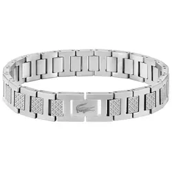 Lacoste Armband METROPOLE - Edelstahl Gliederkette in edelstahlfarben, stilvolles Geschenk für jeden Anlass mit Geschenkverpackung