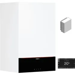 VIESSMANN Gas-Brennwert-Therme Vitodens 200-W, 25 kW - Brennwertkessel und Heizkessel, energieeffizient mit bis zu 94% Wirkungsgrad, integrierte WLAN-Schnittstelle für einfache Bedienung über die Viessmann App.