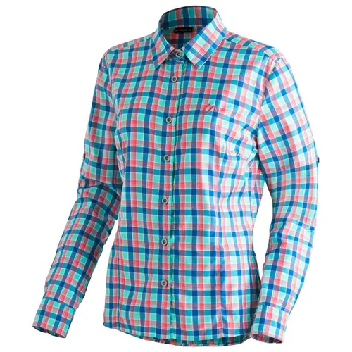 Maier Sports Women's Nanni Bluse Gr 56 - Bunte Outdoorbluse - Sportliche Bluse mit Karo-Muster, ideal für Reisen und Wandern. Hergestellt aus 85% Polyester, 15% Viskose für hohen Tragekomfort.