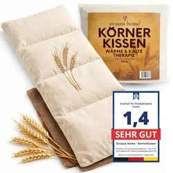 Strauss Home Wärmekissen Körnerkissen Groß – Mikrowellengeeignet - Heizkissen für natürliche Wärme und Linderung von Verspannungen, ideal für Nacken und Rücken, mit abnehmbarem Bezug und vielseitig einsetzbar.