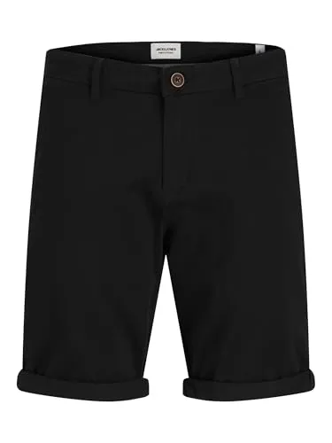 Jack & Jones Bowie Shorts für Herren - Modische Chinoshorts für Herren in Schwarz, aus 98% Baumwolle und 2% Elasthan - ideal für entspannte Tage mit hohem Tragekomfort.