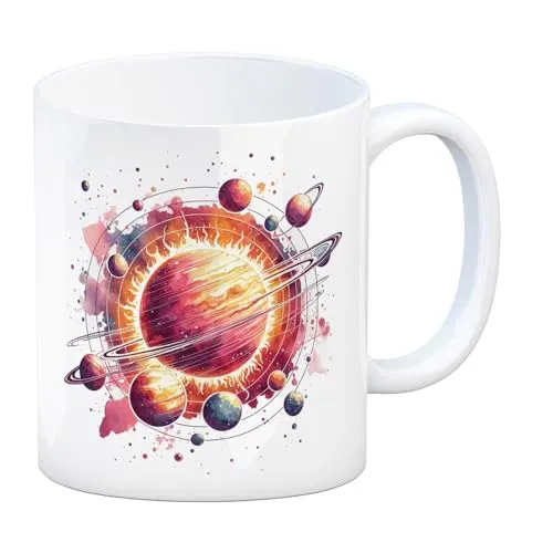 Sonnensystem Planeten Kaffeebecher Entdecke das Sonnensystem Weltraum-Genuss für Astronomie-Fans Sterne und Planeten im Orbit um Ihre Tasse Galaxie-Design