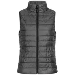 Rock Creek Damen Steppweste D-498 in Grau XS - Moderne Steppweste für Damen in Anthrazit, ausgestattet mit zwei praktischen Taschen und einem eleganten Stehkragen – ideal für vielseitige Looks und den täglichen Gebrauch.