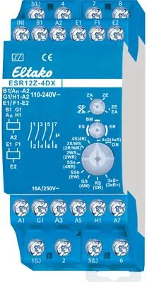 Eltako ESR12Z-4DX Stromstoß-Schaltrelais 110-240V - Funkaktor für elektronische Zentralsteuerung, ideal für effiziente Lichtsteuerung und einfache Montage auf DIN-Schiene.