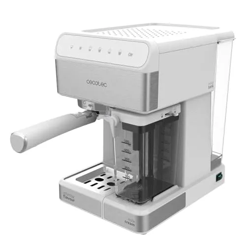 Cecotec Kaffemaschine Power Instant-ccino 20 Touch - Kaffeemaschine mit 20 bar Druck und 1350 W, zaubert auf Knopfdruck Cappuccinos und Heißgetränke; inklusive Milchbehälter und intuitiver Touch-Steuerung für maximalen Komfort.