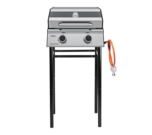 Grillfürst Camping Gasgrill G201E - 2-Brenner Edelstahl Balkon Gasgrill - Grills | Hochwertiger Edelstahl-Gasgrill mit Sichtscheibe und gleichmäßiger Hitze bis 350 °C für perfektes Grillen, ideal für Balkon und Camping.