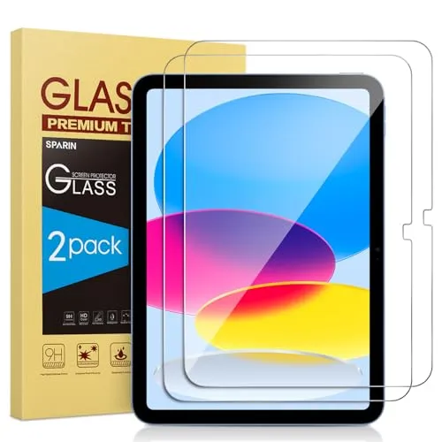 SPARIN 2 Stück Schutzfolie für iPad 11/10. Generation, iPad (A16) 11 zoll 2025/10,9 zoll 2022, 9H Härte Kratzfest Panzer Schutz Glas Folie