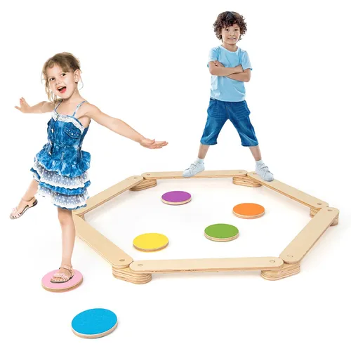 Kinder Balance Board Balancierbalken aus Holz - Balance Board aus hochwertigem Holz, perfekt für Fitness und Training zu Hause, fördert Gleichgewicht und Koordination bei Kindern.
