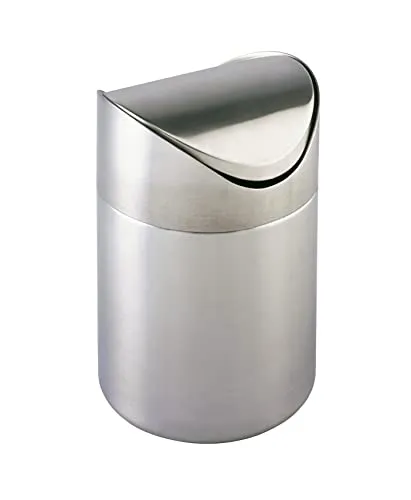 Wenko Mülleimer Otranto - Kosmetikeimer aus Edelstahl, 3 Liter, schwenkbarer Deckel für einfache Handhabung und hygienische Reinigung