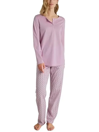 CALIDA Special Pyjama, lang Damen - Schlafanzüge für Damen, Modern Fit aus 100% Baumwolle für höchsten Tragekomfort, ideal für entspannte Nächte.