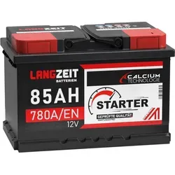 LANGZEIT Autobatterie 12V 85Ah 780A EN - Hochleistungs-Starterbatterie für PKWs, mit 780A Kaltstartstrom und 85Ah Kapazität, ideal für zuverlässige Starts auch bei kaltem Wetter.