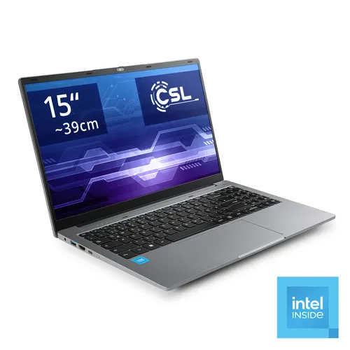 CSL R'Evolve C15 v4 - Ultra-Slim Laptop mit FHD Display - Laptops mit 15,6" FHD IPS-Display, Intel N100 CPU, 16 GB RAM und 500 GB SSD. Ideal für Home Office, Studium und Freizeit dank schlankem Design und geringem Gewicht.