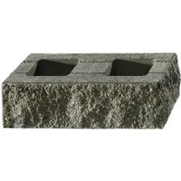Kann Bruchsteinmauer Endelement Grau-Nuanciert 50 cm x 25 cm x 15 cm