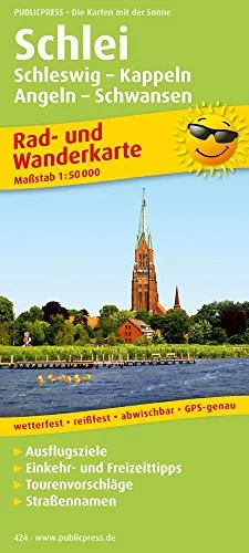Schlei, Schleswig - Kappeln - Angeln - Schwansen: Rad- und Wanderkarte mit Ausflugszielen, Einkehr- & Freizeittipps, Straßennamen, wetterfest, ... GPS-genau (Rad- und Wanderkarte / RuWK)