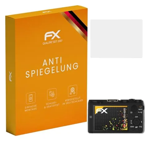 atFoliX Panzerfolie kompatibel mit Sony DSC-HX60 Schutzfolie, entspiegelnde und stoßdämpfende FX Folie (3X)