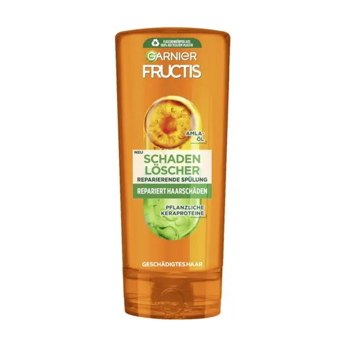 Garnier Schadenlöscher Conditioner 200 ml - Haarspülung mit reparierendem Keraphyll und Amla-Öl, ideal für stark geschädigtes Haar. Stärkt von der Wurzel bis zur Spitze und reduziert Spliss für sichtbar gesundes, glänzendes Haar.