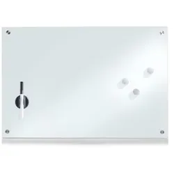 Zeller Glas-Magnettafel 60,0 x 40,0 cm - stilvolle Organisation - Wandtafel in elegantem Weiß, inklusive Montagematerial und Zubehör für kreative Notizen und Erinnerungen.