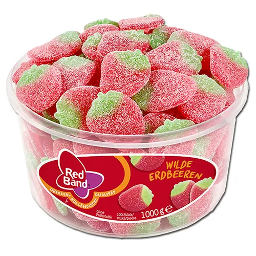  Red Band Wilde Erdbeeren sauer, Fruchtgummi, 100 Stück 6,63€/1kg