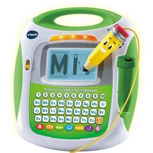 vtech 617004 Professor Schreibfix Buchstabenspaß - Elektronisches Lernsystem für Kinder von 4-8 Jahren mit 5 interaktiven Lernspielen, einem Schreibstift und personalisierbaren Inhalten für spielerisches Lernen.