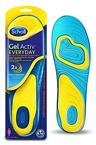 Scholl GelActiv Einlegesohlen Everyday für Freizeitschuhe 35,5-40,5 - Maximaler Komfort für müde Füße! Die dämpfenden Einlegesohlen bieten optimale Polsterung und sind einfach zuschneidbar. Ideal für Freizeitschuhe und Stiefel, sorgen sie für frische Füße den ganzen Tag!
