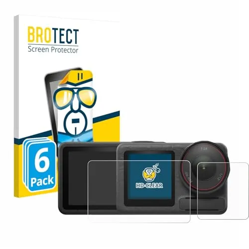 BROTECT (6 Stück Schutzfolie für DJI Osmo Action 5 Pro (case-friendly) Displayschutz Folie Ultra-Klar