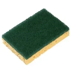 Spontex Scheuerschwamm Sponrex 74 - 10 Stück - Reinigungstücher mit effektivem Scheuereffekt, aus 100% recycelten Fasern laminiert auf einem natürlichen Zelluloseschwamm für umweltbewusste Haushalte.