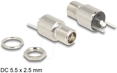 DELOCK 90171 - Steckverbinder DC 5,5 x 2,5 mm Buchse zum Einbau Lötversion