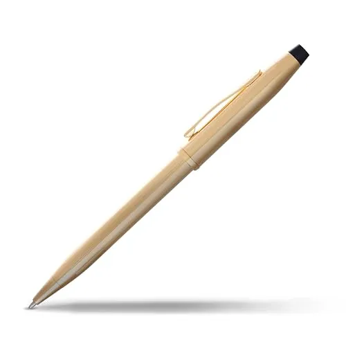 Cross Century II Kugelschreiber (Strichstäke M, Schreibfarbe: schwarz, inkl. Premium Geschenkbox) 23-Karat Walzgold