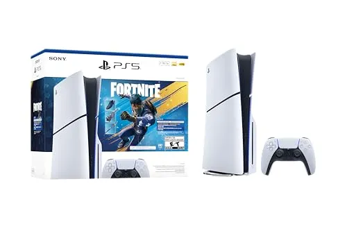 Sony PlayStation 5 Slim 1TB SSD Disc Edition – Fortnite Bundle - Erlebe Next-Gen Gaming mit der PS5 Slim: 1TB SSD für blitzschnelle Ladezeiten, 4K-Grafik und das exklusive Fortnite Bundle für individuelle Charaktergestaltung. Kompakt, leistungsstark und ideal für jedes Setup.